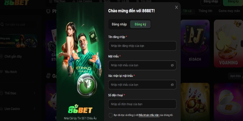 Cách đăng ký tài khoản 86BET